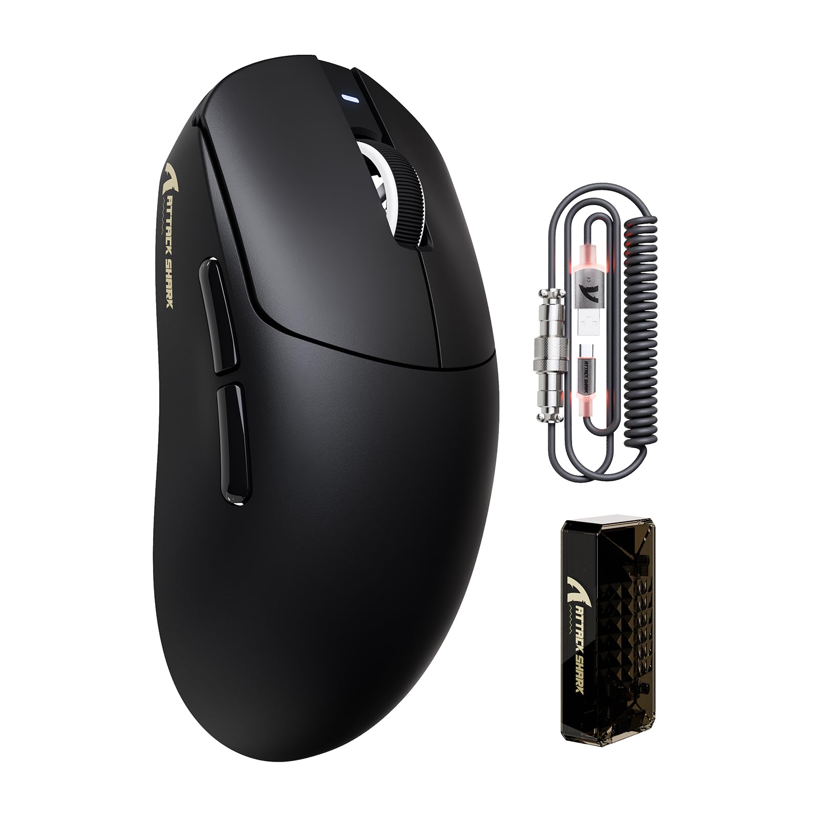 

ATTACK SHARK X8PRO Gaming 8000Hz Polling 55g PixArt 3395PRO Symmetrical Maximum 60G 500mAh High 100 Million Switch Comfortable Large Black Mouse, чорний