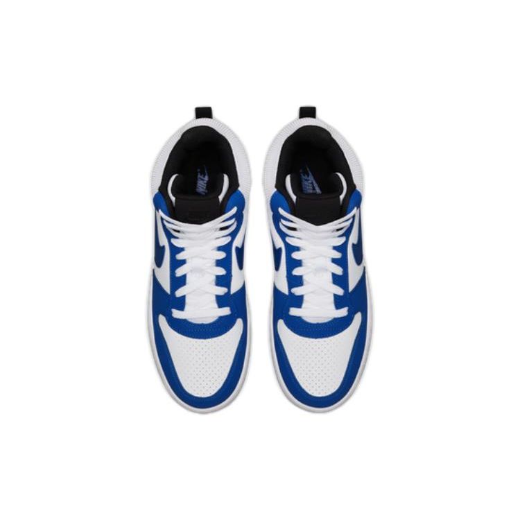 Nike Court Borough Simple Comfortable Slip Resistant Shock Absorbing Durable High Top Skate Shoes Men Sneakers White Blue 838938-102