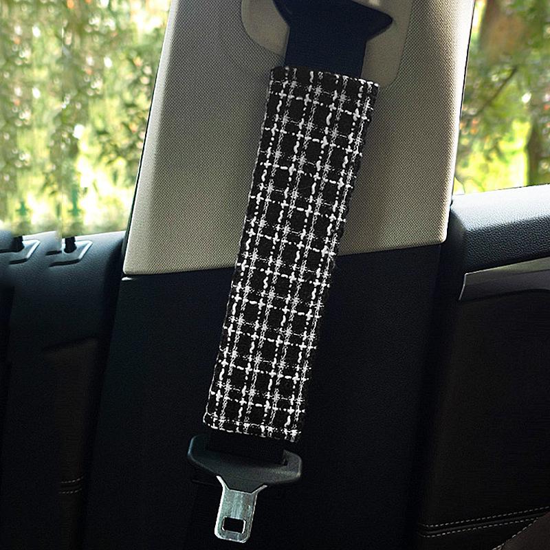 Coarse Cloth Little Coco Style Car Seatbelt Shoulder Pad for Girls - Anti-Chafing and Fragrant Mesh Car Interior Decor