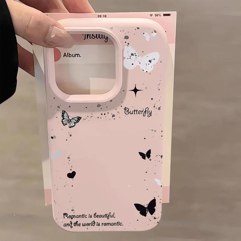 

Creative Graffiti Star Butterfly Soft Phone Case for Apple 12, 14, 15, 16, and 17 Pro Max iPhone 14 Plus