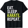 Retro Vintage Karate Eat Sleep Ninja Karate Repeat T-Shirt Unisex Style Shirts for Men Clothing Tees Tops Custom Printed TShirt
