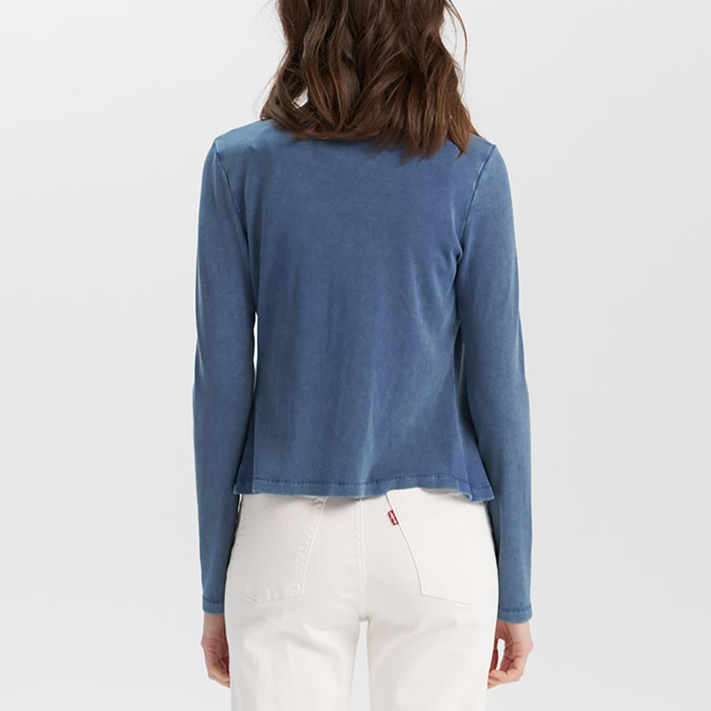 Levis Casual Solid Color Round Neck Single Button Long Sleeve Knit Sweater Women Sweater 003SK-0001
