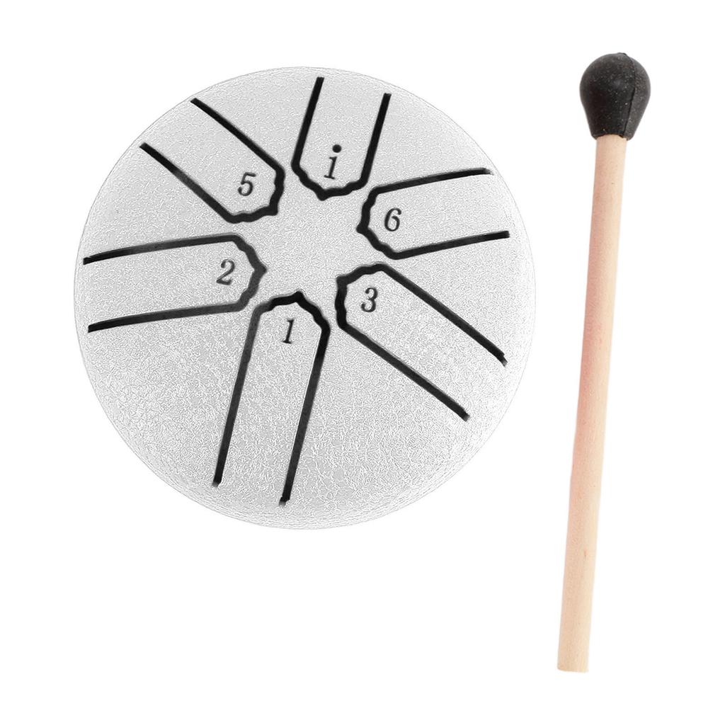 3in Steel Tongue Drum 6 Tones Mini Worry Free Drum for Mediation Mind Body Healing Yoga Percussion I