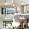 Smart Silent Ceiling Fan Light with E27 Base & 3-Color Dimming