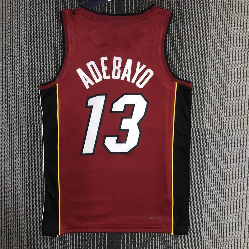 Camisa de Basquete Miami Heat Estampa Personalizada Jovem Adulto Roupa Esportiva de Performance Tecido Respirável de Carvão de Bambu