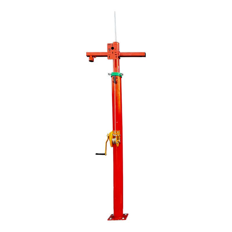 Hand-Cranked Round Metal Support Rod for Liftable Monitoring Light Pole.