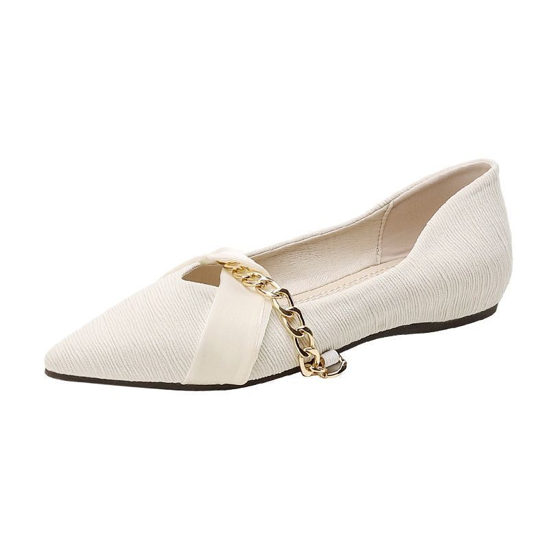 Pointed single shoes women's summer 2025 new soft-soled versatile shoes Xiaoxiangfeng shallow mouth flat shoes French four-season ladyshoes