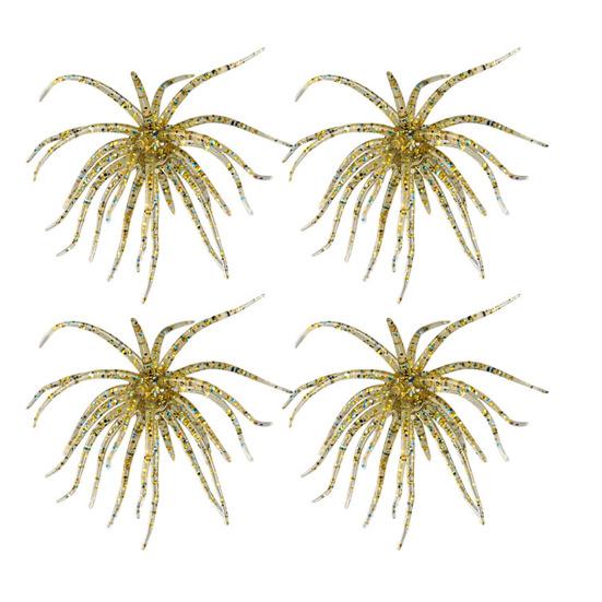 

4Pcs 6CM/1.9G 10.5CM/4G Soft Sea Urchin Lure with Swimming Skirts Artificial Tentacle Creature Bait Saltwater Freshwater Trout Fishing Accessories F