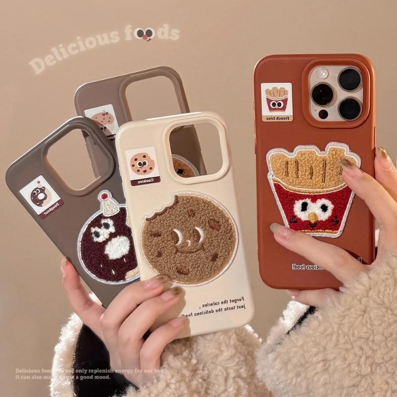 Cute Plush Gourmet French Fries Phone Case for IPhone17 16 15 14 12 13 11 Pro ProMax Plus Shockproof Phone Cover
