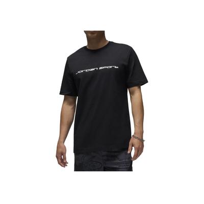 Cotton Crew Neck Letter Logo Regular Short Sleeve T-Shirt Men Tops Black FZ1931-010