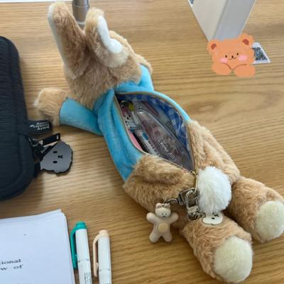Cute Plush Rabbit Pencil Case Student Stationery School Supplies Kawaii Doll Back To School Storage Bag Pen Bag Stationery