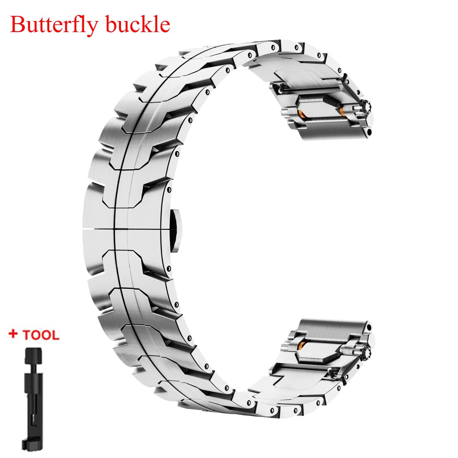 

Універсальні ремінці для годинників 22 мм 20 мм Швидкознімний ремінець з нержавіючої сталі Металевий браслет для Huawei Samsung Xiaomi Amazfit Смарт-годинник Galaxy 4-4 Classic