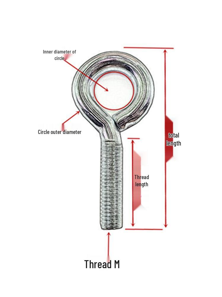 Closed Hook Eye Bolt Screw Ring Hanger - M2.5 to M8 Machine Thread