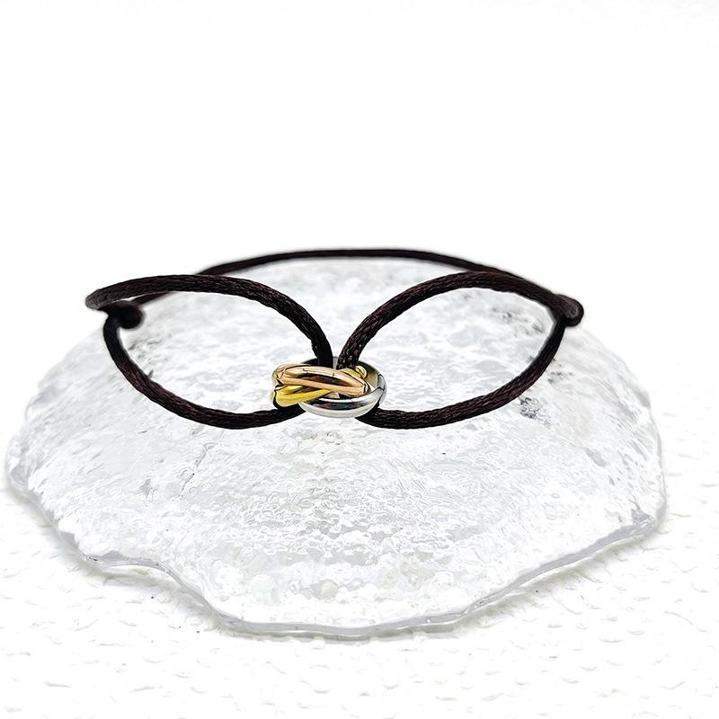 

Простой ретро-браслет на удачу для женщин и мужчин, темперамент, модные роскошные круги, браслеты, ювелирные изделия, аксессуары, подарки чёрный