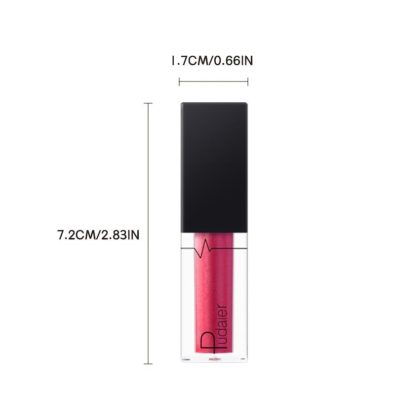 Gloss Labial Metálico Alto Brilho, Longa Duração, Fórmula Não Pegajosa, Batom Hidratante Brilho Labial Ideal para Festas, Encontros e Uso Diário