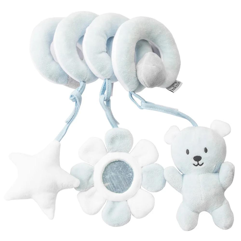 Newborns Spiral Hanging Activity Stroller Toy Baby Carseat Toy Black & White Lion Koala Rattle for Crib Mobile Sensory Toy Gift