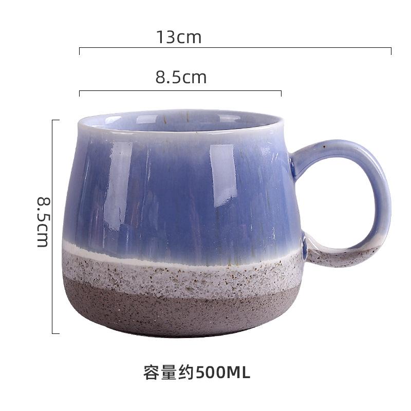 Becher aus ofengeändertem, glasiertem Keramik im nordischen Stil, Becher mit großem Fassungsvermögen, Büro-Trinkbecher, Frühstückstassen für Kaffee, niedliche Becher, Trinkgeschirr