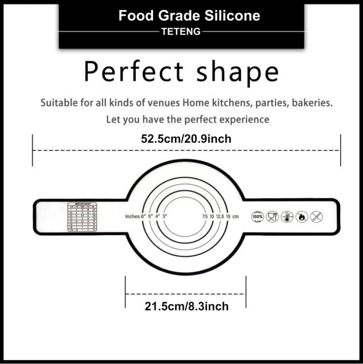

Силиконовая антипригарная подкладка для голландской духовки и стропа с длинной ручкой, коврик для выпечки 0.4mm Black
