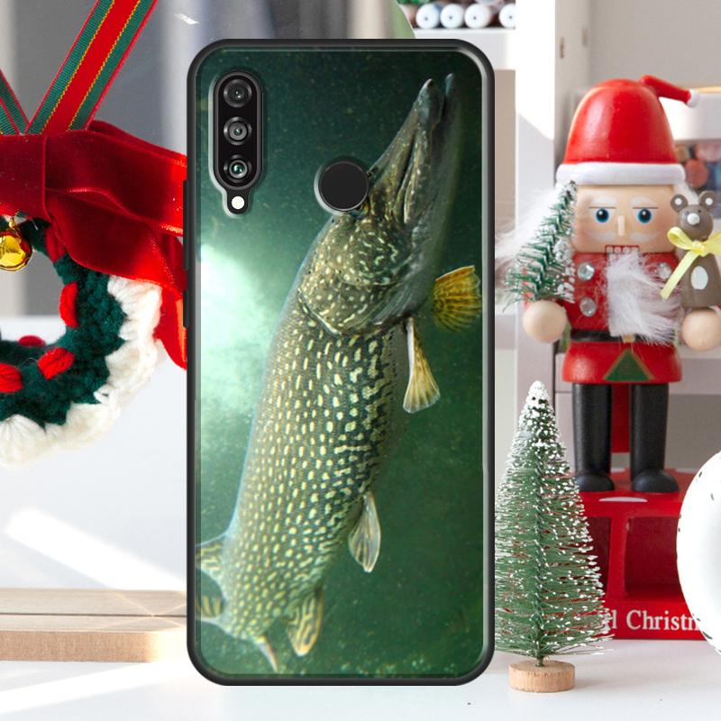 Pike Fish Fishing Bait For Huawei Nova 12i 11i 8i 12s Y73 Y72 Y61 Y91 Y90 Y70 Y60 9 10 SE P60 Pro P30 P40 Lite Case