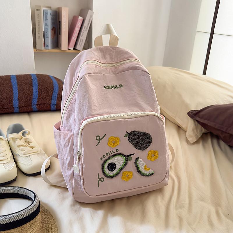 Pattern Printed Embroidery Nylon Small Backpack For School And Weekend Travel