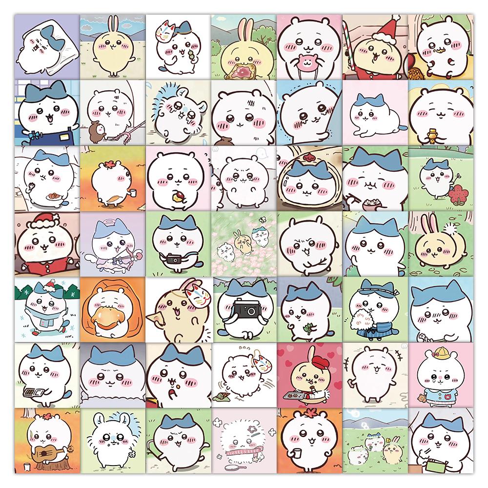 60Pcs Cute Chiikawa Stickers Diy Waterproof Vinyl Scrapbook Phone Case Water Cup Lovely Cartoon Anime Sticker Kids Gift Toy