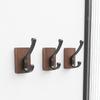 Space Saving Adhesive Hook for Bathroom Door Back Made of Natural Walnuts Wood Drillless Installation for Hanging Items