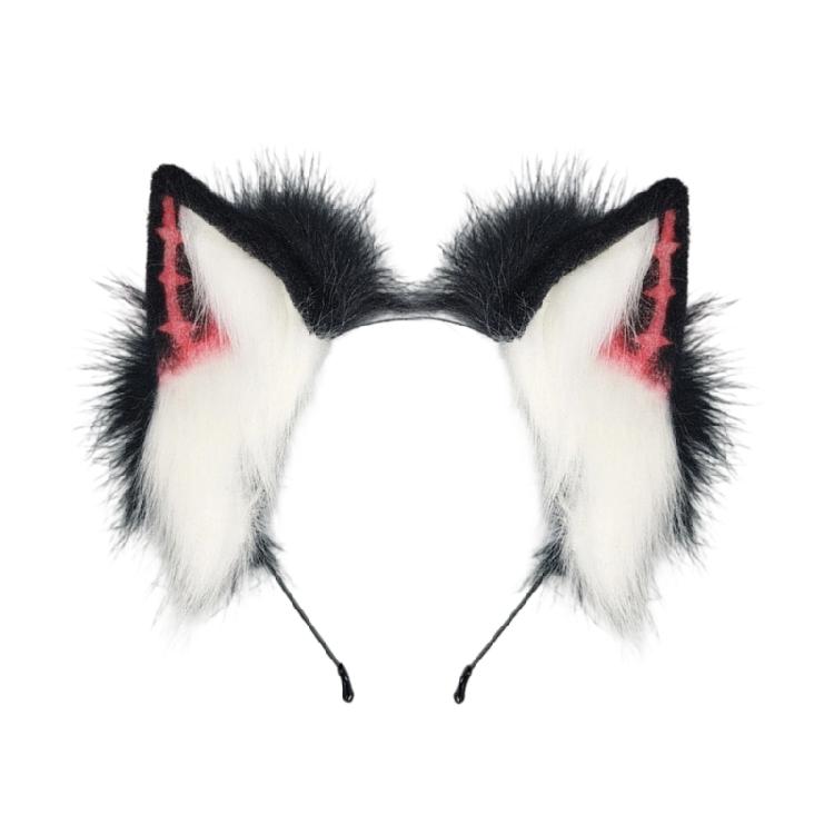 

Soft Plush Wolf Ear Hairband Dark Series Roleplay Costume Hairhoop Bendable Headwear For Women Anime Theme Event красный