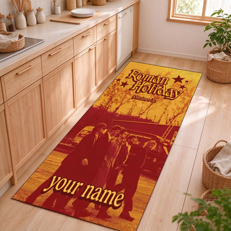 fontaines d.c Customizable name kitchen floor mat easy to clean and wipe down Suitable for kitchens living rooms and entryways—a perfec