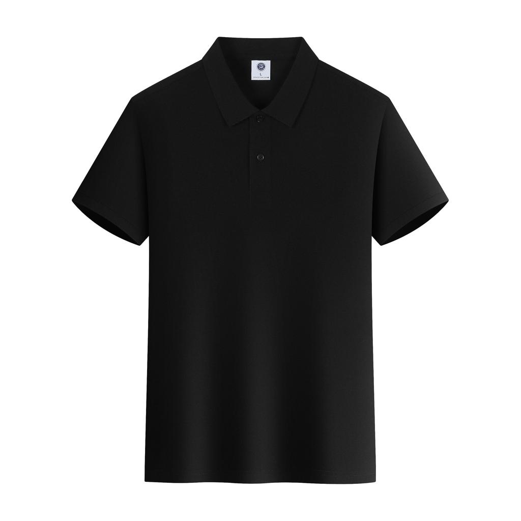 Summer Pure Cotton POLO Shirt Short-sleeved T-shirt Heavy Solid Color 220g Simple Lapel Top for Men and Women