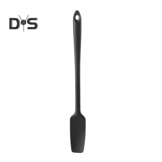 Silicone Jar Spatula for Scraping Spreading Long Handle Rubber Scraper for Jars Bottles Heat Resistant BPA Free Silicone Utensil for Home Kitchen