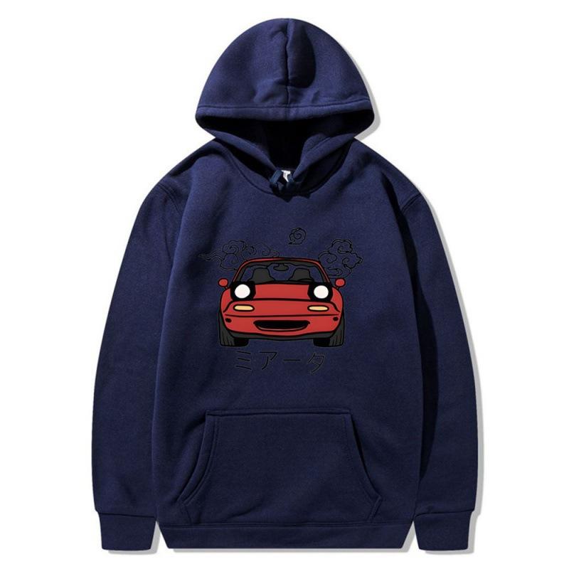 Japanese cartoon car peripheral head text D casual loose sweatshirt hoodie pullover sweater S