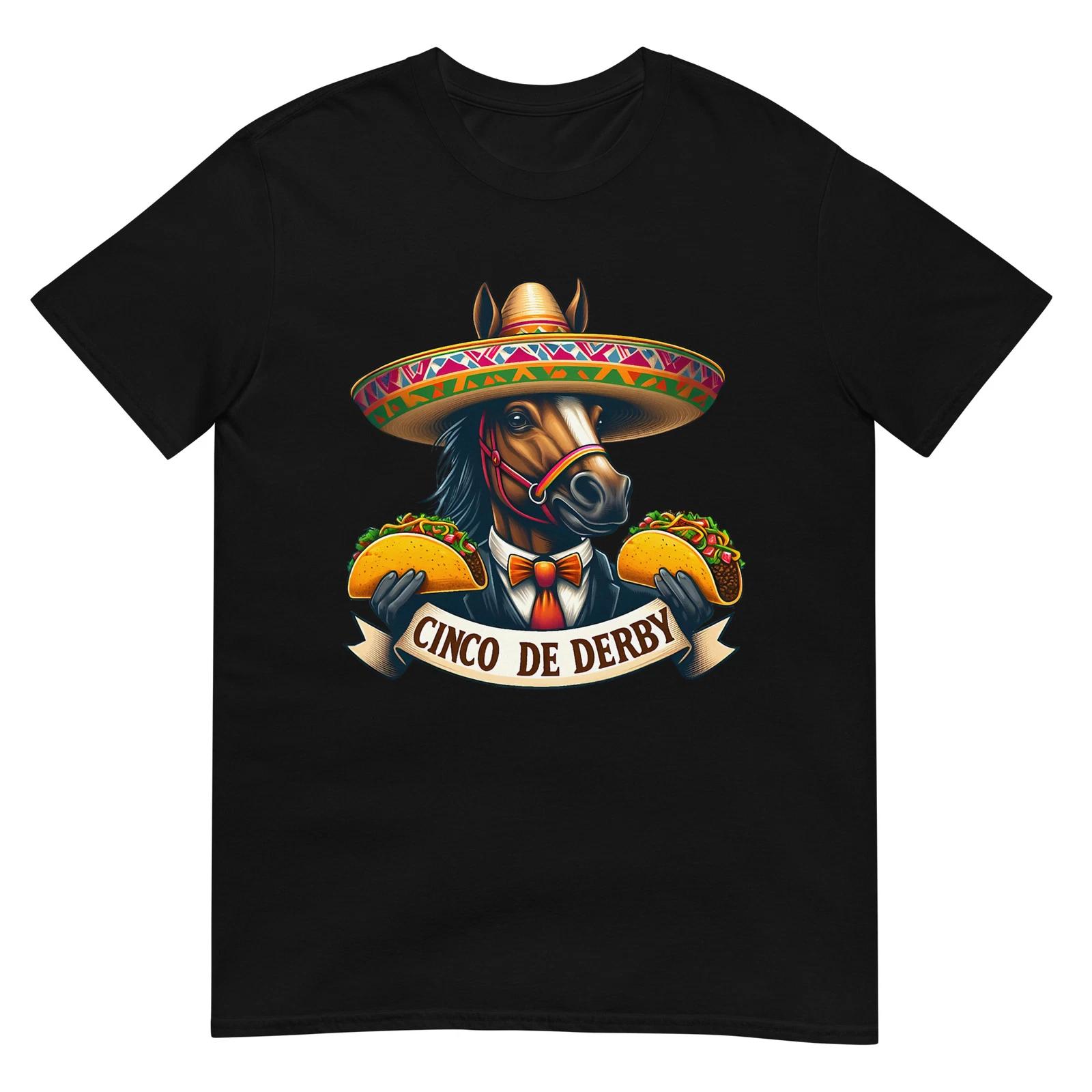 Смешная футболка с изображением Тако-Лошади, Винтажная, Cinco De Derby 2XL