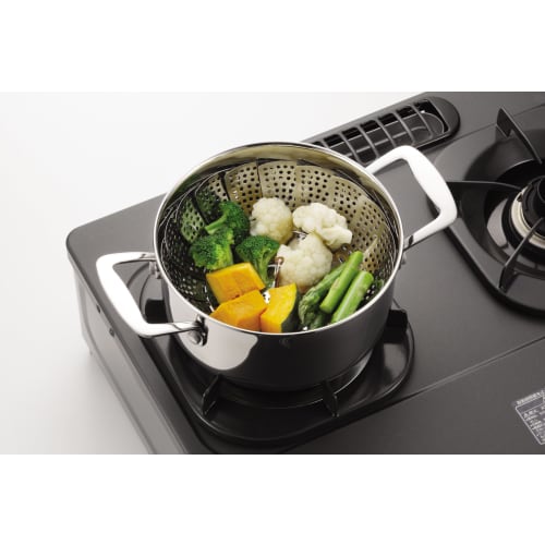 Pearl Metal ENJOY KITCHEN Stainless Steel One-Size-Fits-All-Purpose Steamer C-4804