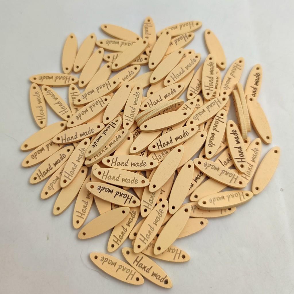 Индивидуальная овальная белая ручная работа, этикетка для аксессуара 28mm*8mm бежевый