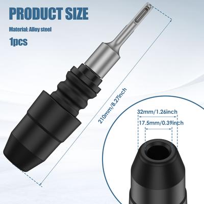 Adaptateur SDS-Plus vers SDS-Max pour perforateurs Burineurs Adaptateur de Mandrin en Acier Alliage Convertisseur à Changement Rapide pour la Construction