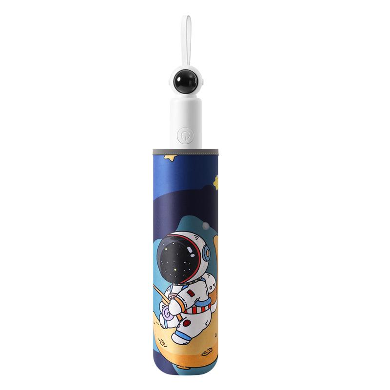 New straight umbrella creative children's umbrella 8-bone rounded corners safety joint 8-bone automatic umbrella astronaut handle