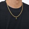 Gold Men's Stainless Steel Hexagonal Alphabet Necklace - Quanxi Water Jewelry NC-1855