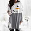 Snowman Print Long-Sleeved T-Shirt Dress for Autumn/Winter 2023