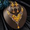 Elegant Rhinestone Water Drop Necklace Set - High-End European & American Court Style Jewelry for Women