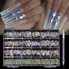 Nail Rhinestones Kit,Nails Art Decorations Flat AB Rhinestones Kit DIY Crafts Gemstones for Nail, Shoes,Clothes,Jewels