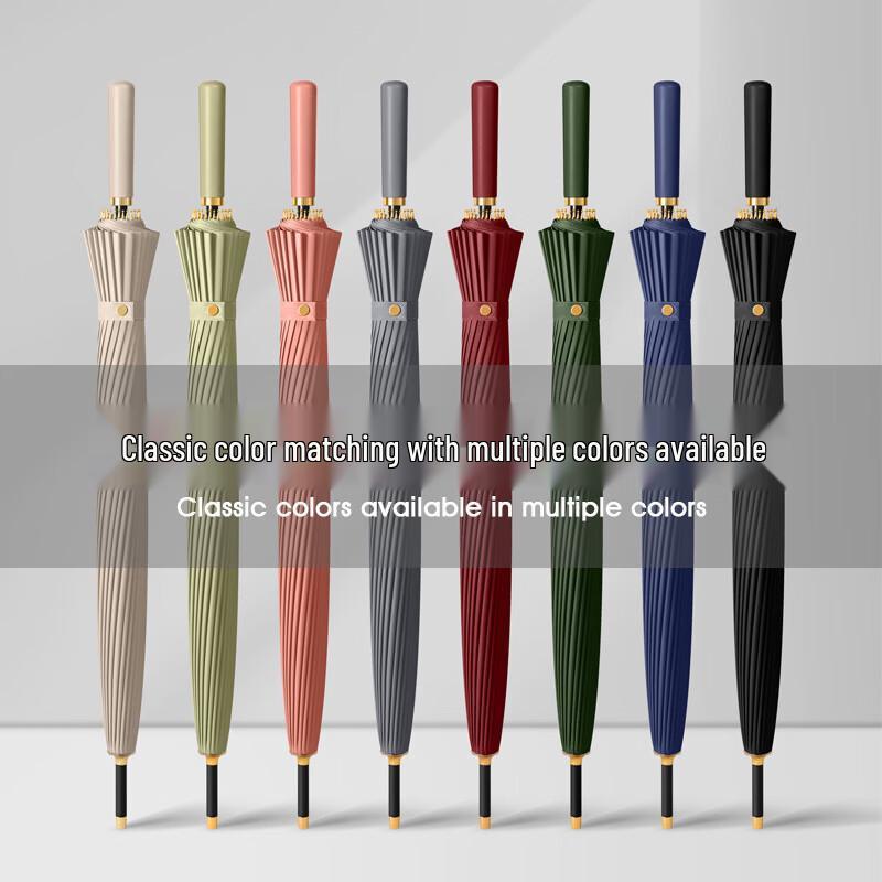 Premium 24-Rib Semi-Automatic Straight Umbrella