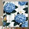 Watercolor White Gardenia Flowers With Green Leaves Waterproof Shower Curtain For Bathroom Decor