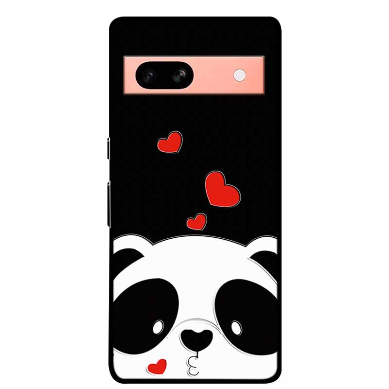 3D Flowers Case For Google Pixel 7a 5G Case Emboss Relief Floral Black Silicone Soft Back Covers For Google Pixel 7a Case Fundas