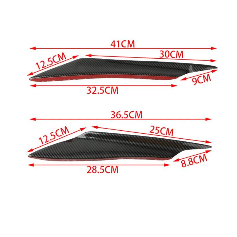 Evo Style Car Wind Knife Body Spoiler Canards Valence 4pcs Universal Auto Front Bumper Lip Decoration Diffuser Splitter