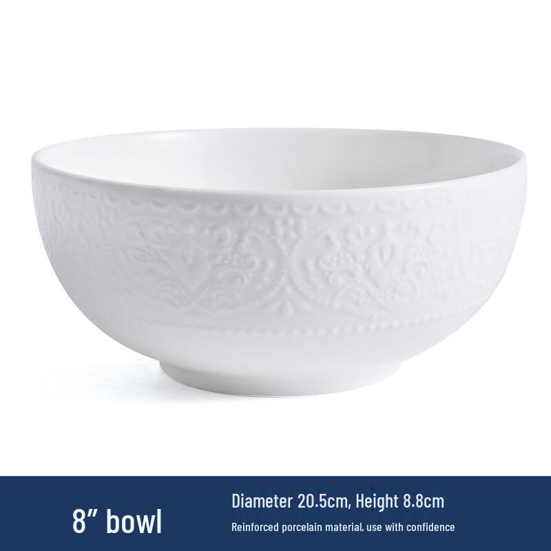 WA Alice Series Embossed Underglaze Ceramic Bowl