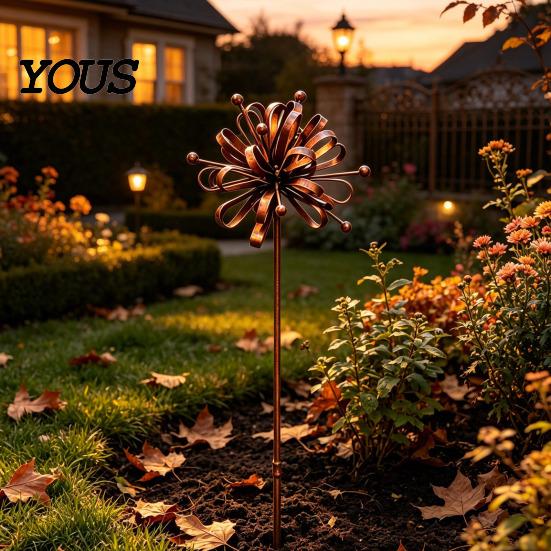 Weatherproof Garden Stakes Iron Stake Decor, Metal Outdoor Yard Ornament with Rustproof Coating, Decorative Ground Easy Insert for Patio Villa