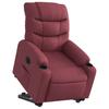 Electric Recliner Chair with Rising Function Burgundy Fabric