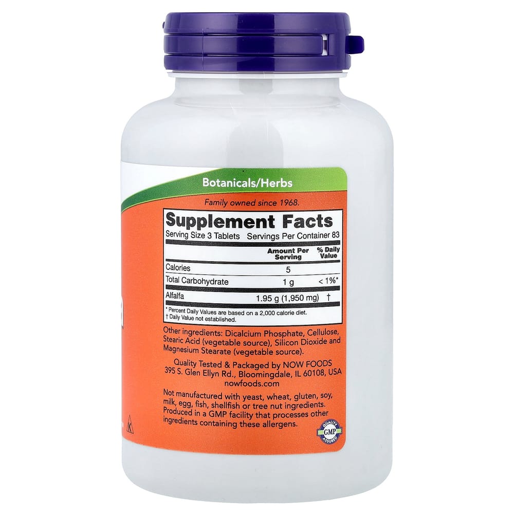 NOW Foods Alfalfa 650mg 250 Tablets