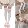 1 Pair Ruffle Thigh High Socks Tube Frilly Socks Long Tube Socks for Girl Over Knee Stockings Princess Style Dress Socks