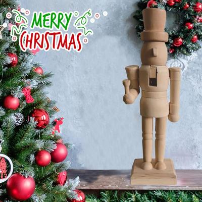 Wooden Nutcracker Soldiers Figures with Paint and Brushes Paintable Nutcracker Christmas Figures Unfinished For Home Decor
